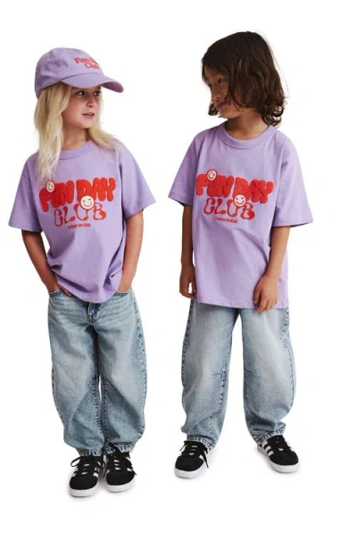 Cotton On Kids Kid's Poppy Oversize Graphic Print Tee In Purple