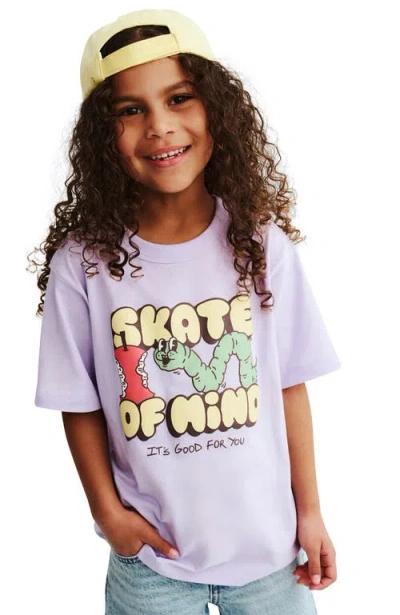 Cotton On Kids Kid's Poppy Oversize Graphic Print Tee In Purple