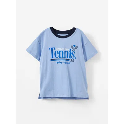 Cotton On Kids Kid's Poppy Short Sleeve Graphic Print Tee In Beverley Hills Tennis_dusk