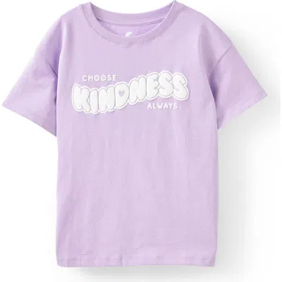 Cotton On Kids Kid's Poppy Short Sleeve Graphic Print Tee In Choose Kindness Lilac Drop