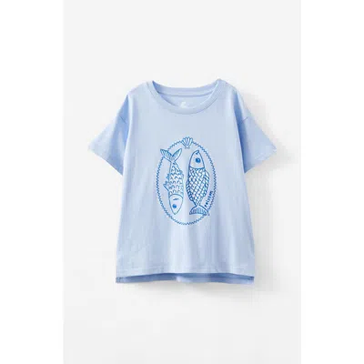 Cotton On Kids Kid's Poppy Short Sleeve Graphic Print Tee In Poisson Dawn Blue