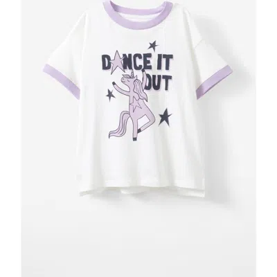 Cotton On Kids Kid's Poppy Short Sleeve Graphic Print Tee In Unicorn Dance Vanilla