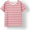 Cotton On Kids Kid's Poppy Short Sleeve Graphic Print Tee In Varsity Red Vanilla Stripe