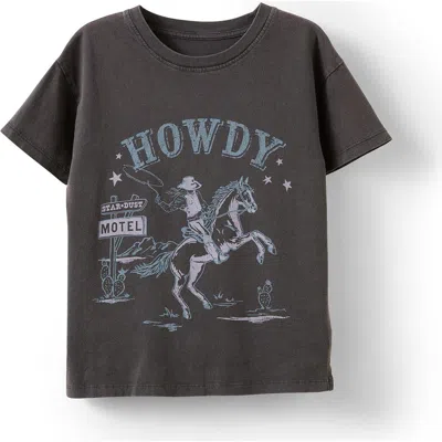 Cotton On Kids Kid's Poppy Short Sleeve Graphic Print Tee In Washed Phantom Howdy