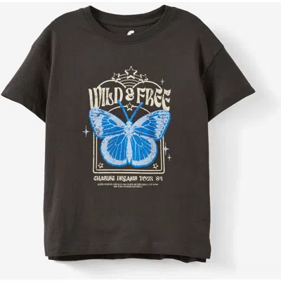 Cotton On Kids Kid's Poppy Short Sleeve Graphic Print Tee In Wild And Free Washed Phantom
