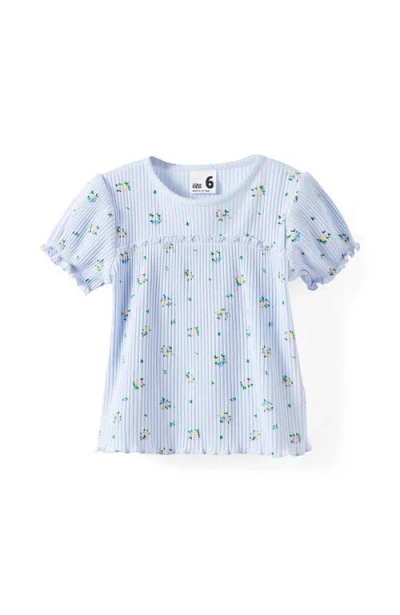 Cotton On Kids Kid's Posie Short Sleeve Babydoll Top In Blue