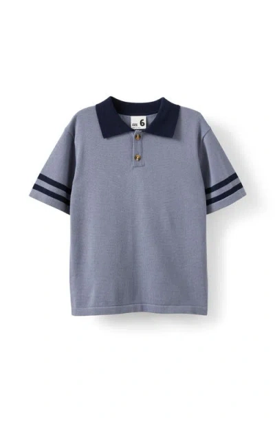 Cotton On Babies'  Kids Kid's Preston Knit Polo In Steel Squid Ink Stripe