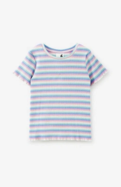 Cotton On Kids Kid's Raya Baby Tee In Rainbow Sky Stripe Rib
