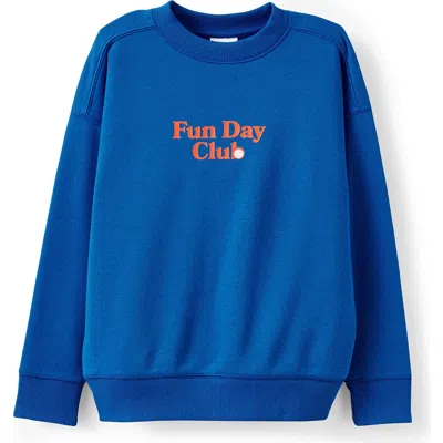 Cotton On Kids Kid's Sammy Oversize Crew In Blue