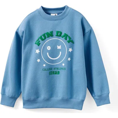Cotton On Kids Kid's Sammy Oversize Crew In Blue