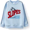 Cotton On Kids Kid's Sammy Oversize Crew In Dawn Blue Slopes And Chill