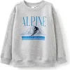 Cotton On Kids Kid's Sammy Oversize Crew In Fog Grey Marle Alpine Valley