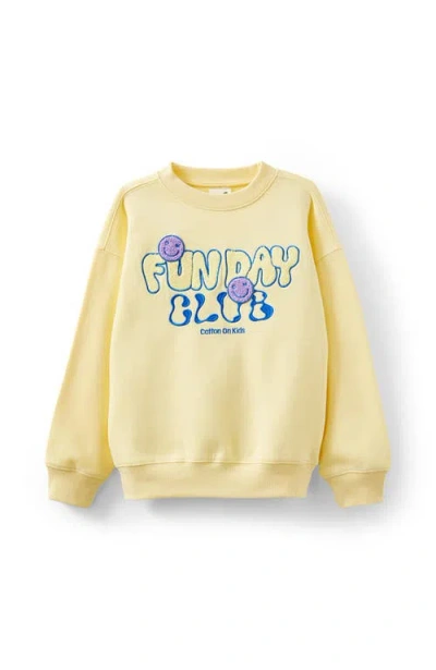 Cotton On Kids Kid's Sammy Oversized Crew In Yellow