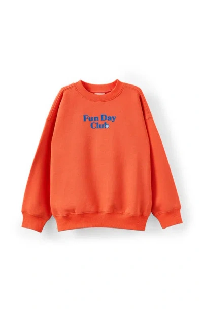 Cotton On Kids Kid's Sammy Oversized Crew In Orange