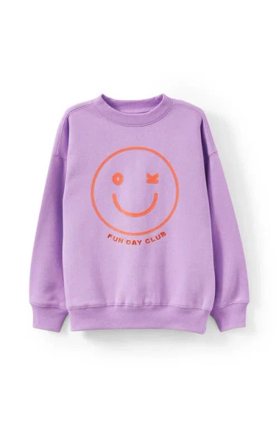 Cotton On Kids Kid's Sammy Oversized Crew In Purple