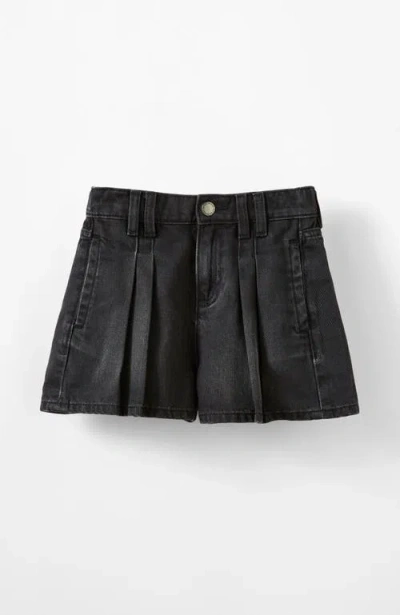 Cotton On Babies'  Kids Kid's Sarai Pleat Front Denim Short In Balmoral Black