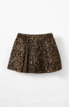 Cotton On Babies'  Kids Kid's Sarai Pleat Front Denim Short In Taupy Brown Leopard