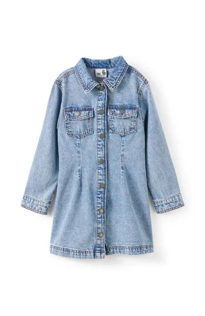 Cotton On Kids Kid's Sasha Long Sleeve Denim Shirt Dress In Multi