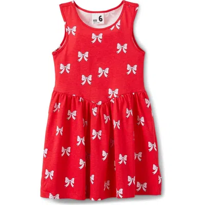 Cotton On Kids Kid's Summer Sleeveless Dress In Varsity Red Bows