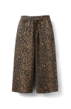 Cotton On Kids Kid's Super Wide Leg Denim Jean In Taupy Brown Leopard