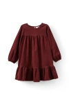 Cotton On Kids Kid's Tilly Long Sleeve Dress In Burgundy