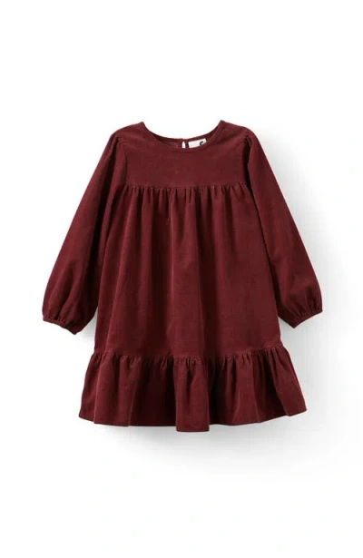 Cotton On Kids Kid's Tilly Long Sleeve Dress In Burgundy