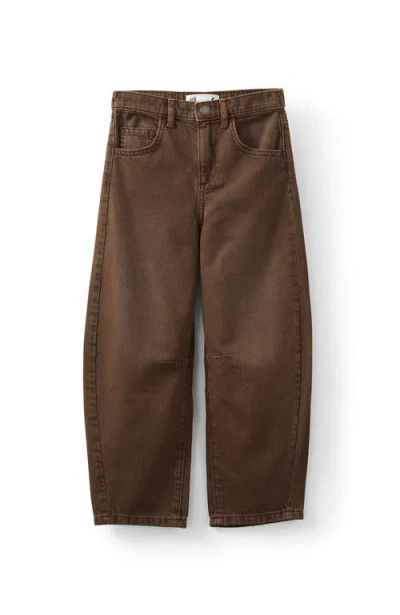 Cotton On Kids Kid's Unisex Barrel Leg Denim Jean In Brown