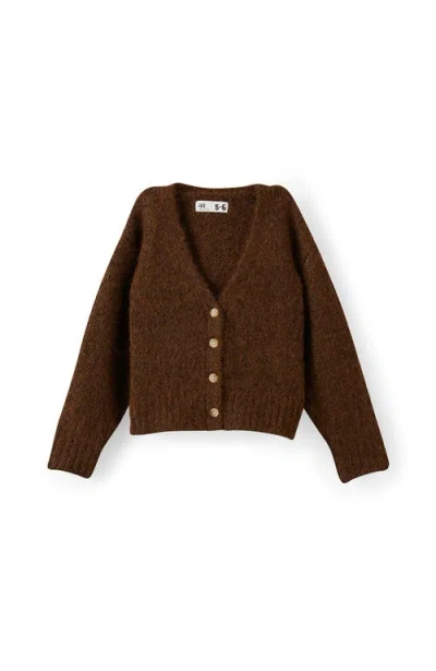 Cotton On Kids Kid's Vera Vee Neck Cardigan In Brown