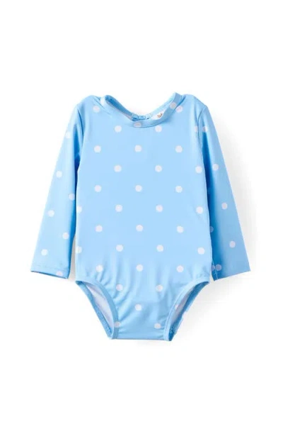 Cotton On Babies'  Kids Leah Long Sleeve Keyhole Back One Piece In Blue