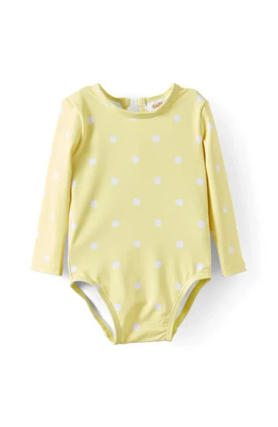 Cotton On Babies'  Kids Leah Long Sleeve Keyhole Back One Piece In Yellow