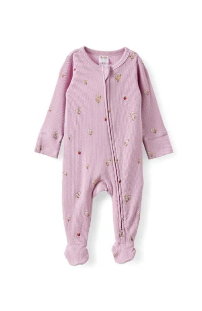 Cotton On Babies'  Kids Littlie Organic Long Sleeve Zip All In One Romper In Pink