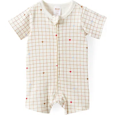 Cotton On Kids Littlie Organic Short Sleeve Zip All In One Romper In White