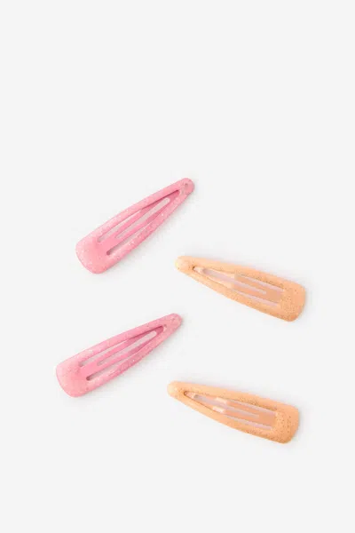 Cotton On Kids Multi Pack Snap Hair Clips In Pink