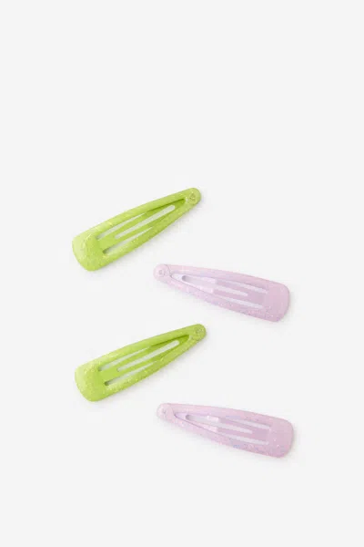 Cotton On Kids Multi Pack Snap Hair Clips In Green