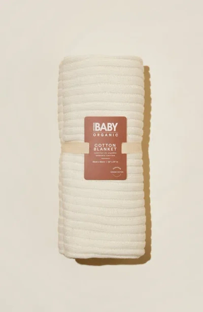 Cotton On Kids Organic Knit Blanket In Milk
