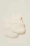 Cotton On Kids Organic Knit Booties In Milk