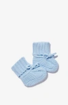 Cotton On Kids Organic Knit Booties In White Water Blue