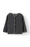 Cotton On Kids Organic Knit Cardigan In Gray