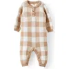 Cotton On Kids Organic Knit Long Sleeve All In One In Brown