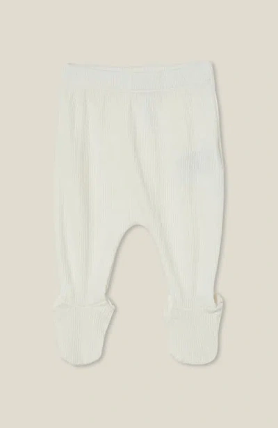 Cotton On Kids Organic Pointelle Footed Legging In Milk