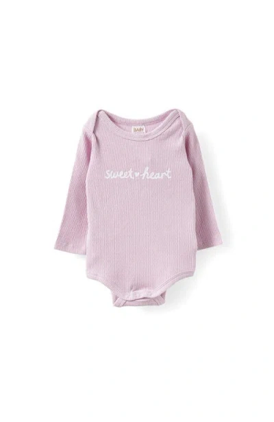 Cotton On Kids Organic Pointelle Long Sleeve Bubbysuit In Pink