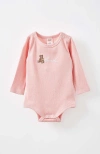Cotton On Babies'  Kids Organic Pointelle Long Sleeve Bubbysuit In Zephyr Loved