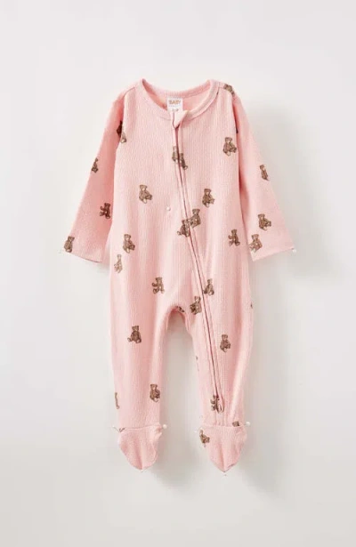 Cotton On Kids Organic Pointelle Zip All In One Romper In Pink