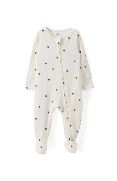 Cotton On Babies'  Kids Organic Pointelle Zip All In One Romper In Animal Print