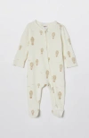 Cotton On Kids Organic Pointelle Zip All In One Romper In Milk Hot Air Balloons