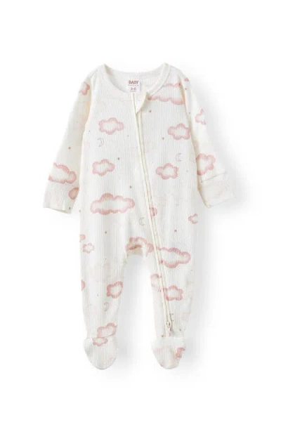 Cotton On Kids Organic Pointelle Zip All In One Romper In Milk-zephyr Clouds