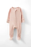 Cotton On Kids Organic Pointelle Zip All In One Romper In Zephyr Marle Vanilla Stripe