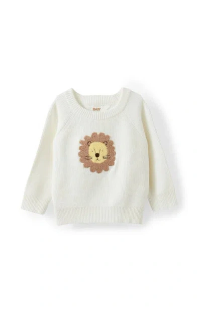 Cotton On Kids Organic Raglan Knit Sweater In Neutral