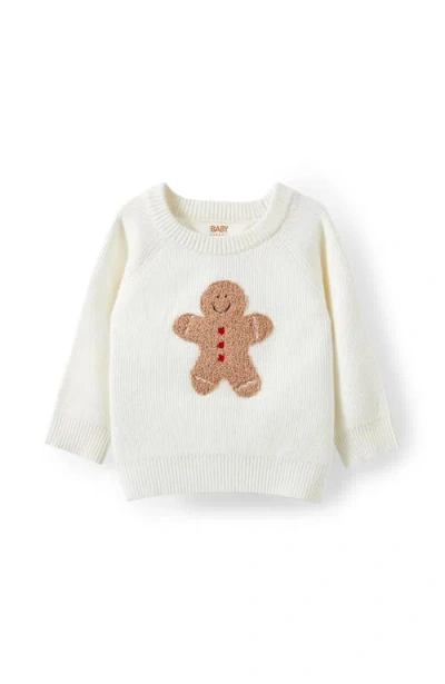 Cotton On Kids Organic Raglan Knit Sweater In White