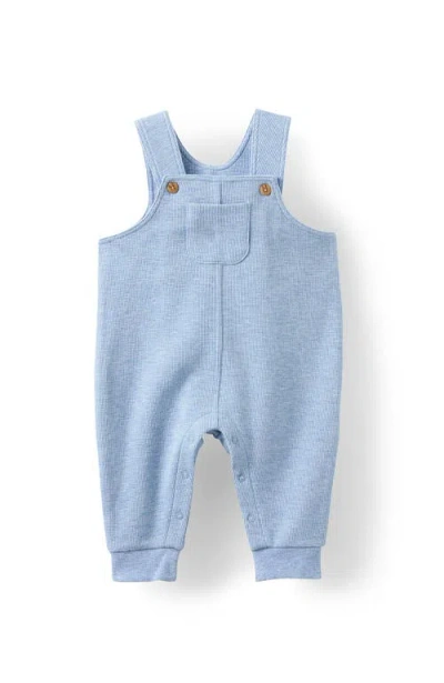 Cotton On Babies'  Kids Organic Waffle Dungaree In Dusty Blue Marle